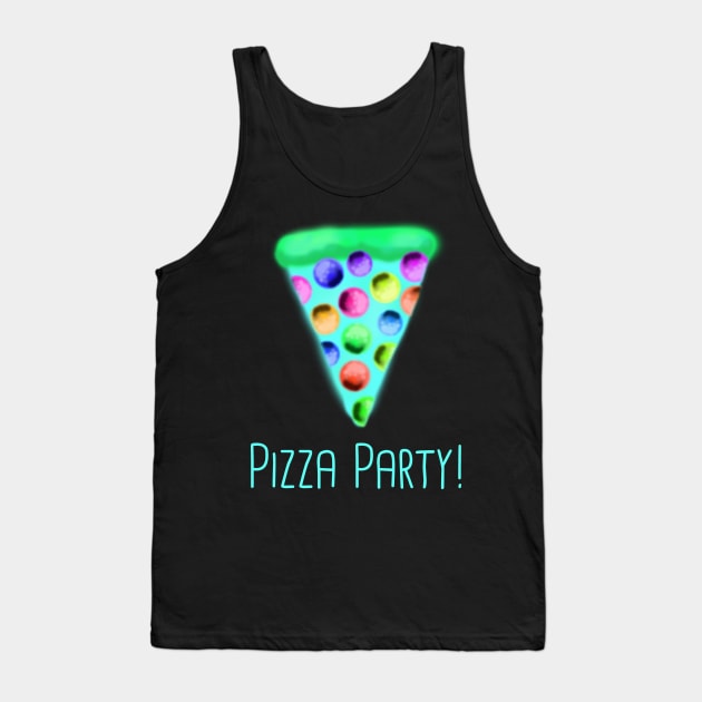 Pizza Party! (Teal) Tank Top by KelseyLovelle